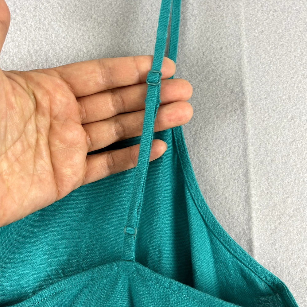 J Crew Gwyneth Linen Maxi Dress Womens 16T Green Coastal Minimal Beach NWT - Picture 13 of 16